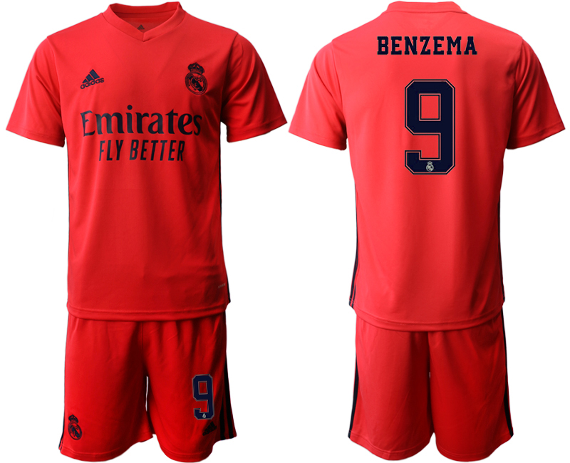 Men 2020-2021 club Real Madrid away #9 red Soccer Jerseys